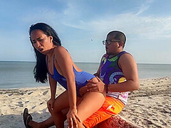 My Step-sister Takes My Virginity On The Beach. She Has A Very Delicious And Tight Pussy