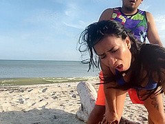 My Step-sister Takes My Virginity On The Beach. She Has A Very Delicious And Tight Pussy