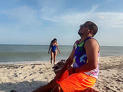 My Step-sister Takes My Virginity On The Beach. She Has A Very Delicious And Tight Pussy