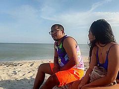 My Step-sister Takes My Virginity On The Beach. She Has A Very Delicious And Tight Pussy