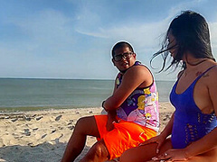 My Step-sister Takes My Virginity On The Beach. She Has A Very Delicious And Tight Pussy