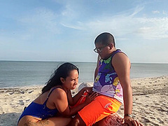 My Step-sister Takes My Virginity On The Beach. She Has A Very Delicious And Tight Pussy