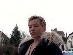 Hot blonde milf with nice tits gets picked up and fucked