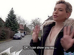 Hot blonde milf with nice tits gets picked up and fucked