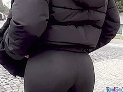 Hot blonde milf with nice tits gets picked up and fucked