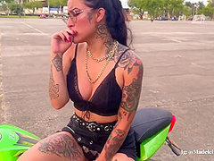 I Learn To Drive A Motorcycle While My Teacher Controls My Lush Until I Cum