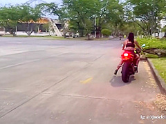I Learn To Drive A Motorcycle While My Teacher Controls My Lush Until I Cum