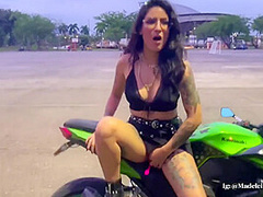 I Learn To Drive A Motorcycle While My Teacher Controls My Lush Until I Cum
