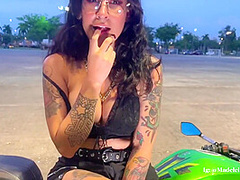 I Learn To Drive A Motorcycle While My Teacher Controls My Lush Until I Cum