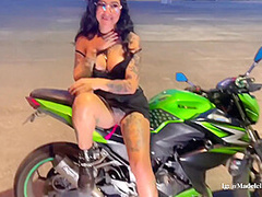 I Learn To Drive A Motorcycle While My Teacher Controls My Lush Until I Cum