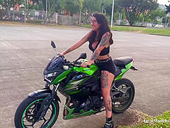 I Learn To Drive A Motorcycle While My Teacher Controls My Lush Until I Cum