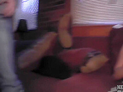 College Cowgirl Getting Naked And Dirty Director Fingering Her In Martini Bar