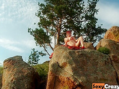 Tiffany Walks Naked On The Hills And Rocks And Gets Fucked In Nature