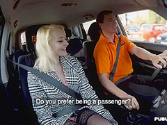 Student driver publicly riding her teacher during lesson