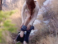 Freckledred 131 Rough 2 Dicks In One Chick Outdoors Alone - Outdoor
