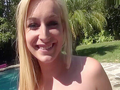 Hot 18 Year Old Staci Gets Fucked By The Pool & Gets A Facial Of Cum