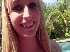 Hot 18 Year Old Staci Gets Fucked By The Pool & Gets A Facial Of Cum