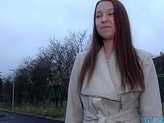 Busty babe pickedup in public before cocksucking and sex