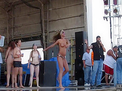 All Kinds Of Body Types In This Wild Wet Tshirt Contest At An Iowa Biker Rall