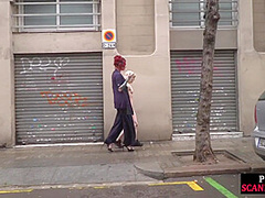 BDSM slut publicly fucked in bar in front of voyeurs