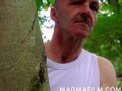 Male Perv Gets Ass Fingered By Hot Brunette Babe Outdoors