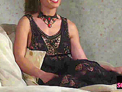 BDSM sub instructed to walk in lingerie outdoors in public