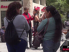 BDSM sub instructed to walk in lingerie outdoors in public