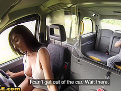 Curvy british cabbie cocksucking and riding in her car