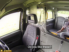 Curvy british cabbie cocksucking and riding in her car