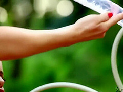 Dark Hair Playing With Her Friends - Big Hooters