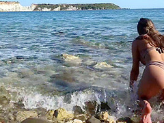 Girlfriend Gives Me A Good Ride On Public Beach