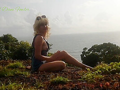 Blonde Women In Beautiful Tight Ass Fingering Pussy Outdoor Near Ocean