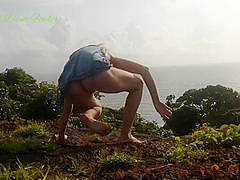Blonde Women In Beautiful Tight Ass Fingering Pussy Outdoor Near Ocean