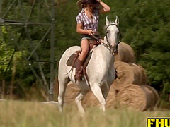 David Perry, Alice Romain And Curly Hair In Cowgirl Gets Anal By The Lake