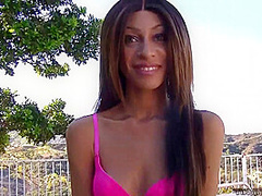 Tiny Trisha is outside when her white boyfriend wants a blowjob