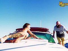 Big Boobs Inked Latina Gets Her Pussy Fucked At Sea - Chica S, Gina Snake And Max Cortes