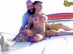 Big Boobs Inked Latina Gets Her Pussy Fucked At Sea - Chica S, Gina Snake And Max Cortes