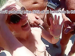 Cutie Comes To The Beach To Party And To Gangbang Wild