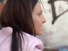 Busty euro publicly pickedup before fucking outdoors