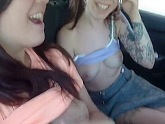 Naked Drive In Challenge Ends With A Dirty Outdoor Fuck