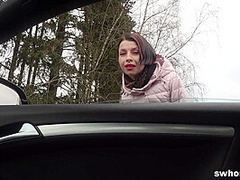 Horny Street Whore Tasting Ejaculant