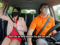 European student driver publicly fucking her instructor