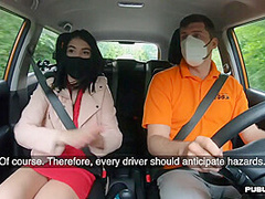 European student driver publicly fucking her instructor