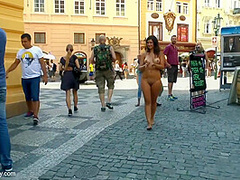 Katie Oliver - Hot Naked Milf Walking Down The Streets Fully Naked
