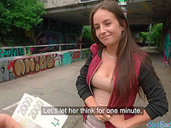 Euro babe publicly pickedup for blowjob then gets fucked