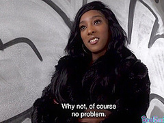 Pulled ebony fucked in public before tugging and sucking