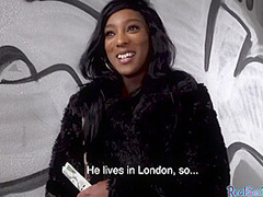 Pulled ebony fucked in public before tugging and sucking