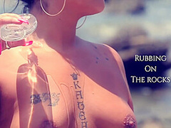 Rubbing On The Rocks For Public Beach Sex With Vibrator