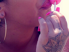 Rubbing On The Rocks For Public Beach Sex With Vibrator