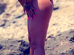 Rubbing On The Rocks For Public Beach Sex With Vibrator